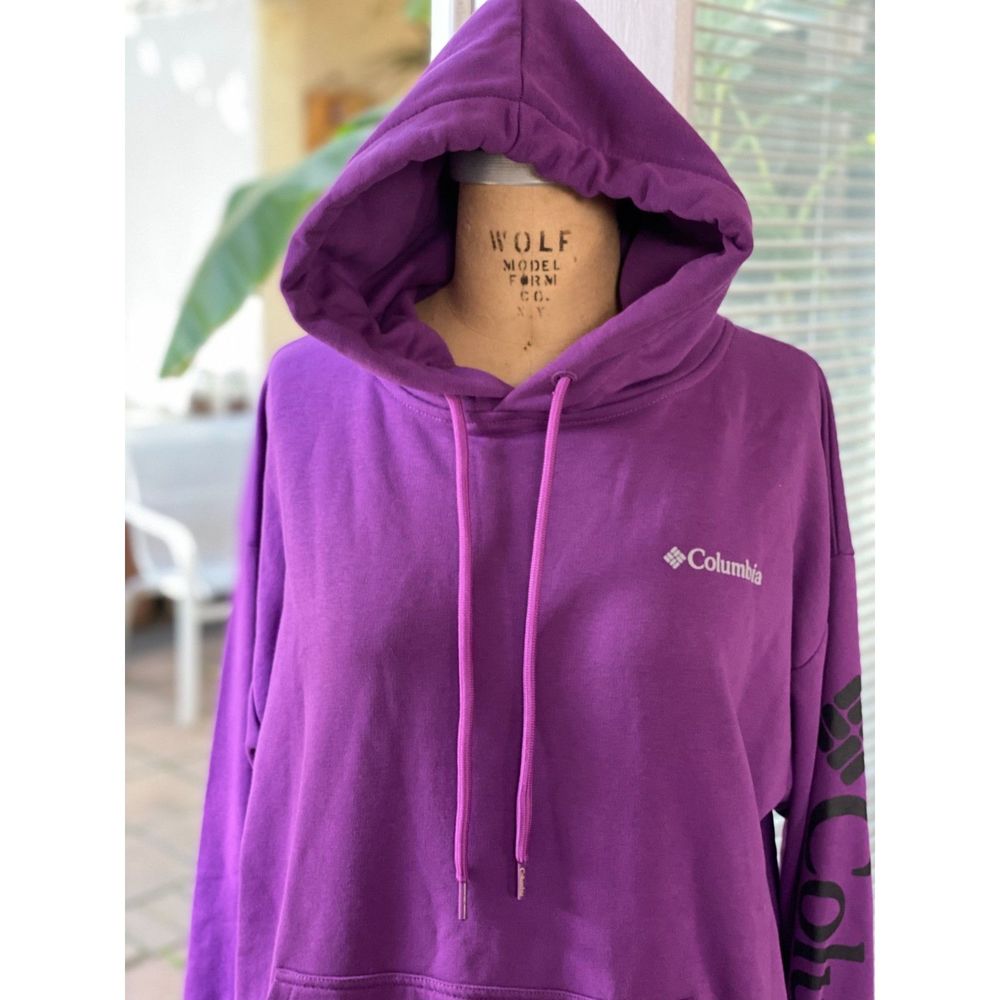 NWT Columbia Amethyst Omni-Shade 50 UPF Long Sleeve Logo Hoodie Sweatshirt SZ L